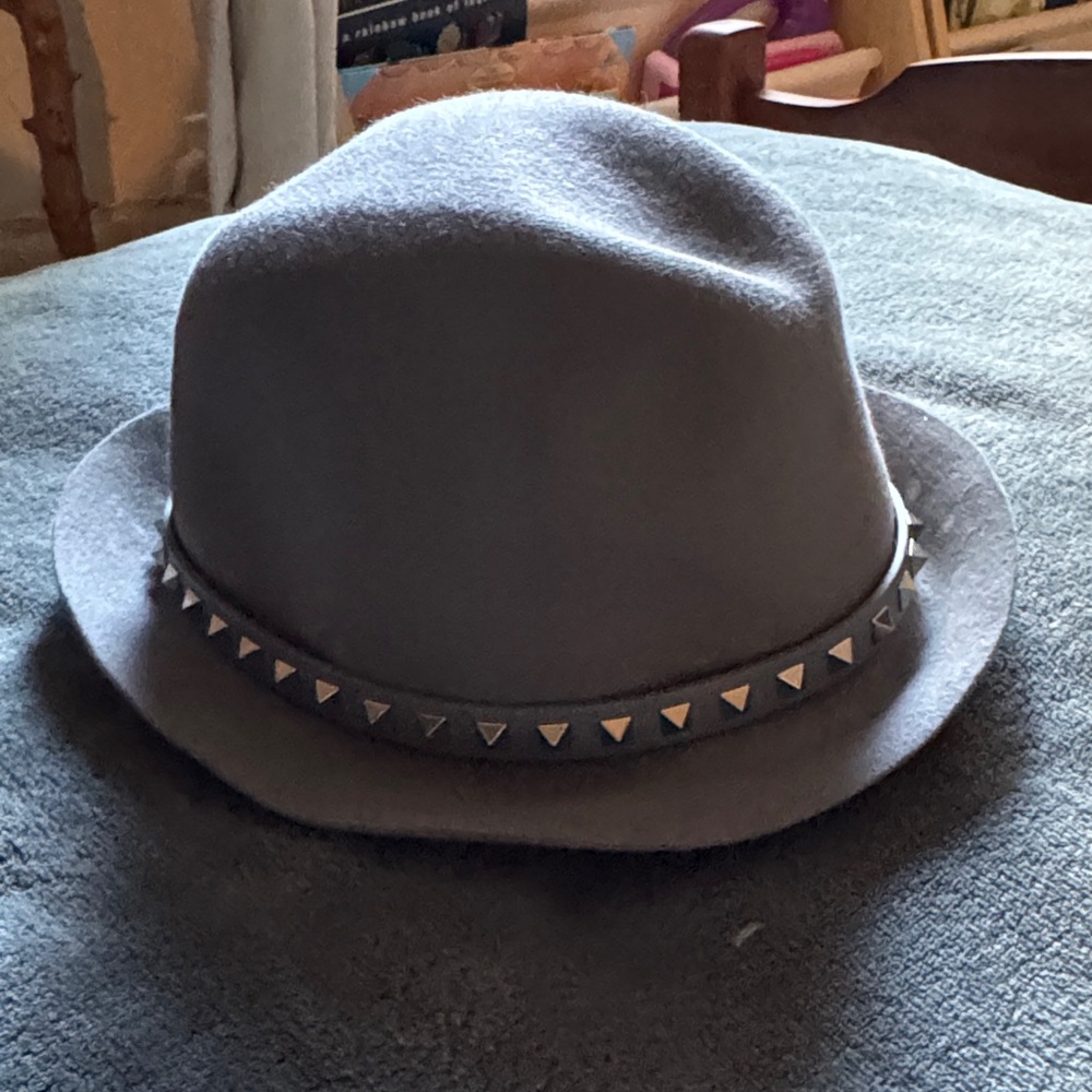 Valentino Gray Fedora with Studded Band